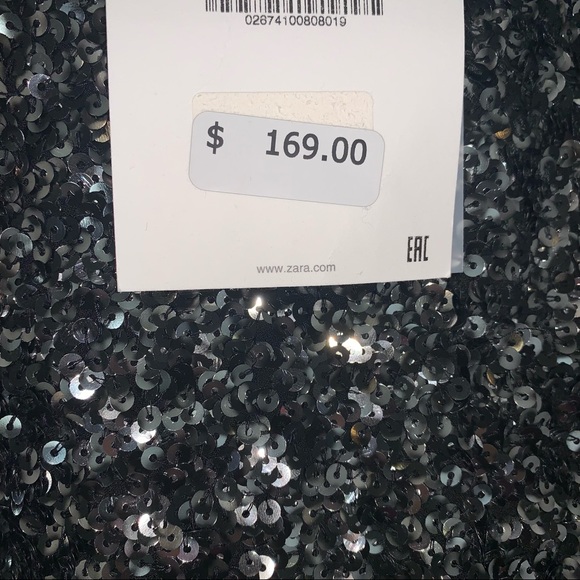 NEW $169 Zara Silver Black Sequin Dress Pants Limited Edition 2674/100 XS Small - Picture 16 of 16